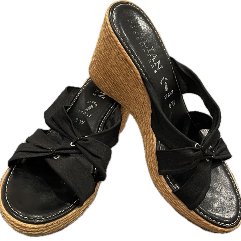 Italian Shoemaker  slide in with stretch band and solid plastic heels